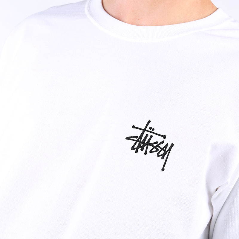 Лонгслив Stussy Basic LS Tee (1994500-white)  - цена, описание, фото 2